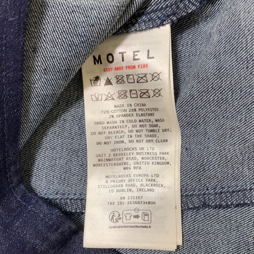 Motel Corset Crop Top Womens XS Blue Denim Eyelet Lace Trim Urban Outfitters - Picture 7 of 7